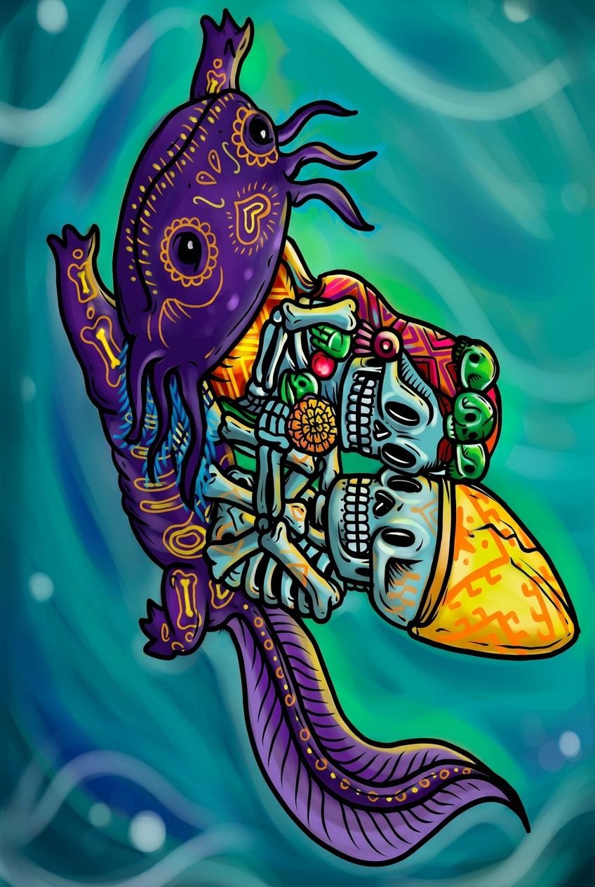 Ajolote de calaveras