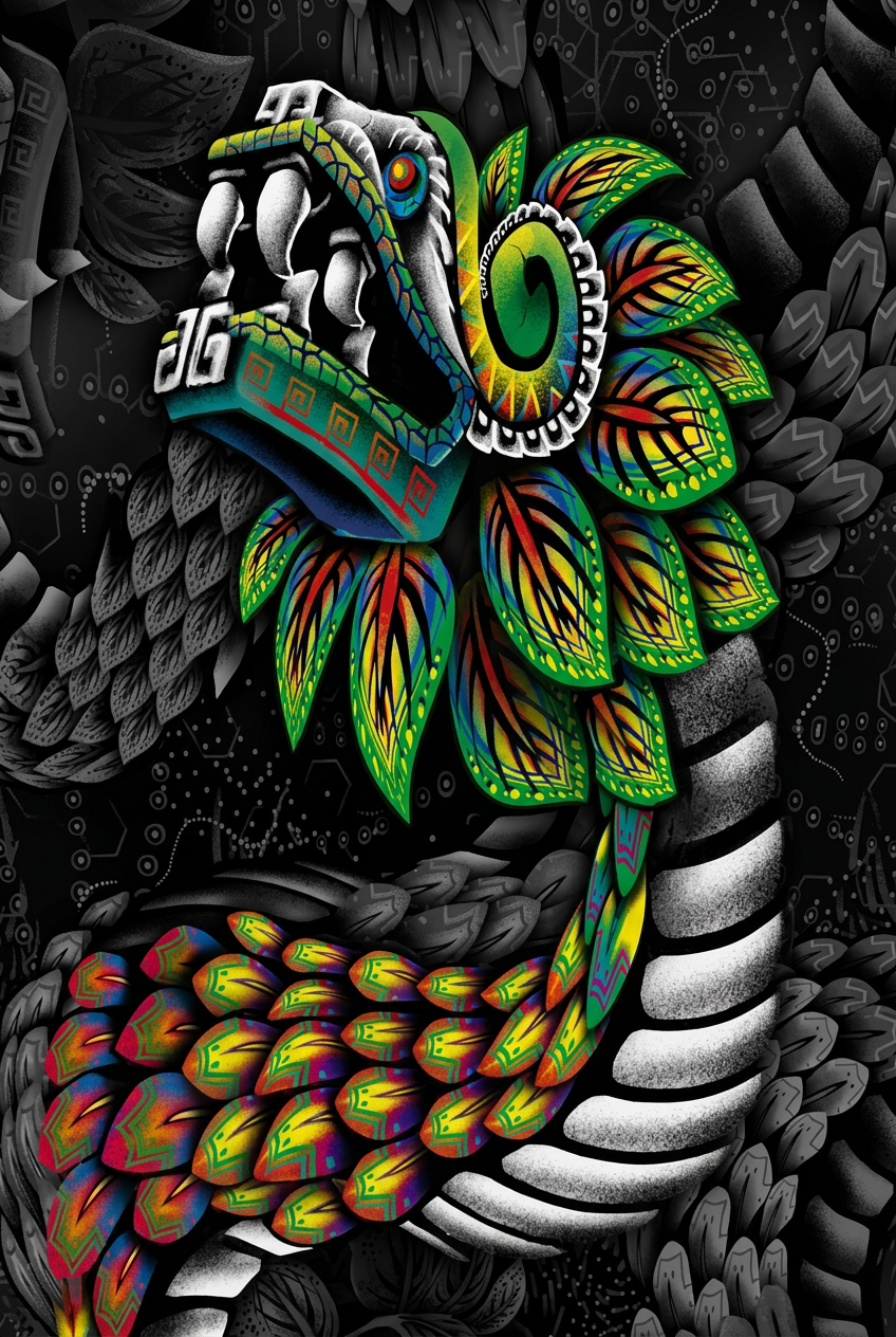 Quetzalcóatl neón