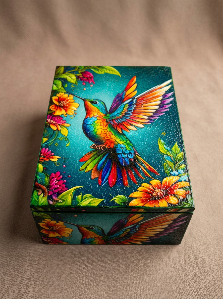 Colibrí entre flores